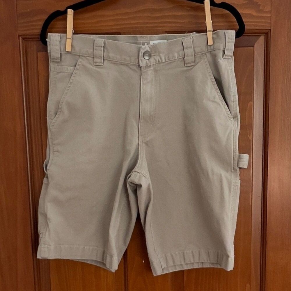 Carhartt Rugged Flex Relaxed Fit Canvas Utility Work Shorts Men 32 Khaki